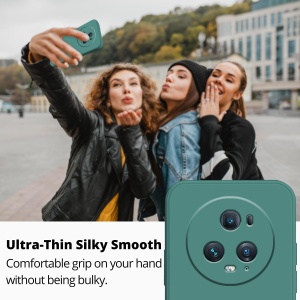 Husa de Protectie, Flippy, pentru Honor Magic 5 Pro, Liquid Silicone, cu Microfibra pe Interior, Protectie Antisoc, Compatibil Incarcare Wireless, Verde - Img 5