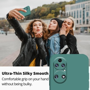 Husa de Protectie, Flippy, pentru Huawei P60 Pro, Liquid Silicone, cu Microfibra pe Interior, Protectie Antisoc, Compatibil Incarcare Wireless, Verde - Img 5