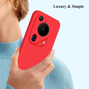 Husa de Protectie, Flippy, pentru Huawei Pura 70, Liquid Silicone, cu Microfibra pe Interior, Protectie Antisoc, Compatibil Incarcare Wireless, Rosu - Img 3