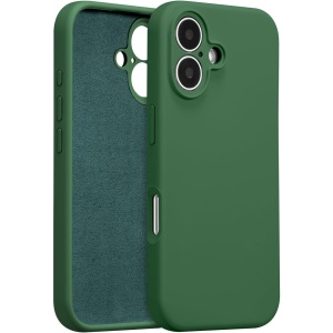 Husa de Protectie, Flippy, pentru iPhone 16, Liquid Silicone, cu Microfibra pe Interior, Protectie Antisoc, Compatibil Incarcare Wireless, Verde - Img 1