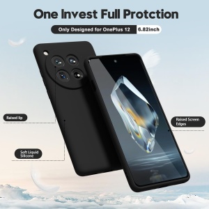 Husa de Protectie, Flippy, pentru OnePlus 12 5G, Liquid Silicone, cu Microfibra pe Interior, Protectie Antisoc, Compatibil Incarcare Wireless, Negru - Img 6