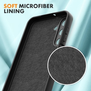 Husa de Protectie, Flippy, pentru Samsung Galaxy A15, Liquid Silicone, cu Microfibra pe Interior, Protectie Antisoc, Compatibil Incarcare Wireless, Negru - Img 5