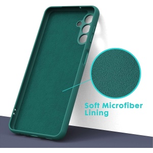 Husa de Protectie, Flippy, pentru Samsung Galaxy A55, Liquid Silicone, cu Microfibra pe Interior, Protectie Antisoc, Compatibil Incarcare Wireless, Verde - Img 5