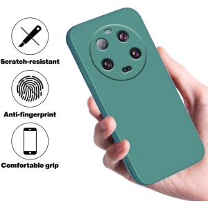 Husa de Protectie, Flippy, pentru Xiaomi 14 Ultra, Liquid Silicone, cu Microfibra pe Interior, Protectie Antisoc, Compatibil Incarcare Wireless, Verde - Img 5
