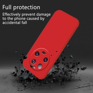Husa de Protectie, Flippy, pentru Xiaomi 14 Ultra, Liquid Silicone, cu Microfibra pe Interior, Protectie Antisoc, Compatibil Incarcare Wireless, Rosu - Img 4