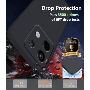 Husa de Protectie, Flippy, pentru Xiaomi Redmi Note 13 5G, Liquid Silicone, cu Microfibra pe Interior, Protectie Antisoc, Compatibil Incarcare Wireless, Negru - Img 5