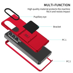 Husa de protectie Flippy, Pliere Tridimensionala, Multifunctionala, PC, pentru Samsung Galaxy Z Fold 4 5G, Rosu - Img 3
