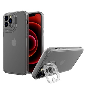 Husa de protectie pentru Apple iPhone 14 Pro, Flippy, Bracket series cu suport si protectie pentru camera, Transparent - Img 1