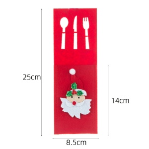 Husa decorativa pentru set tacamuri Flippy, model Mos Craciun, material poliester, 25 x 8.5 cm, rosu - Img 3