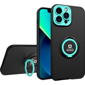 Husa Eagle Eye cu Stand pentru Apple iPhone 12 Pro (6.1) Negru/Turcoaz, Suport Auto Magnetic, Protectie Antisoc, Flippy - Img 1