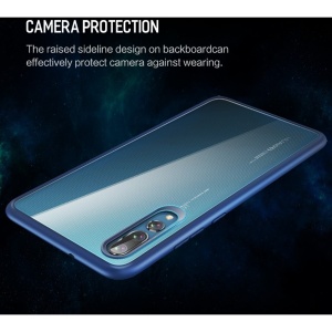 Husa Huawei P20 Transparent cu Margini Albastre - Img 4