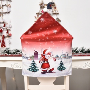 Husa pentru scaun Flippy, tematica Craciun, material textil/poliester, 61 x 47 cm, rosu - Img 4