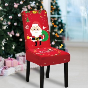 Husa pentru scaun, Flippy, Tematica Craciun, Model 4 Mos Craciun cu Sacul, Rosu - Img 4
