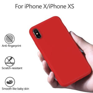 Husa protectie compatibila cu Apple iPhone X/XS Liquid Silicone Case Rosu - Img 9