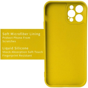 Husa protectie Flippy compatibila cu Apple iPhone 12 Pro Liquid Silicone Ring cu suport rotativ Galben - Img 4