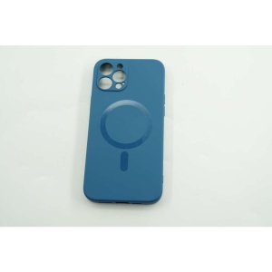 Husa protectie Flippy compatibila cu Apple iPhone 12 Pro Max Mag Safe Silicone Albastru - Img 2