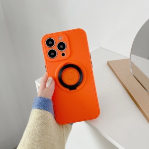 Husa protectie Flippy compatibila cu Apple iPhone 13 Pro Mag Safe Silicone Portocaliu - Img 2