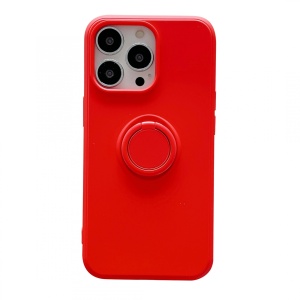 Husa protectie Flippy compatibila cu Apple iPhone 7/8/SE 2020 Liquid Silicone Ring cu suport rotativ Rosu - Img 1