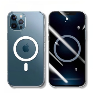 Husa protectie Flippy pentru iPhone 13 Pro Mag Safe, 2 in 1 incarcare si magnet, Silicone, Transparenta - Img 4
