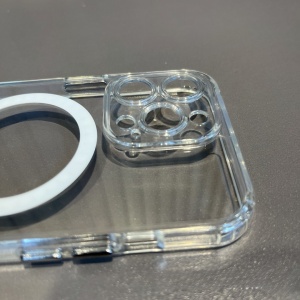Husa protectie Flippy pentru iPhone 14 Pro Max Mag Safe, 2 in 1 incarcare si magnet, Silicon si Acril, Transparenta - Img 6