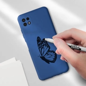 Husa protectie Flippy pentru Samsung A22 5G Liquid Silicone Albastru Inchis - Img 3