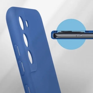 Husa protectie Flippy pentru Samsung S21 FE Liquid Silicone Albastru Inchis - Img 4