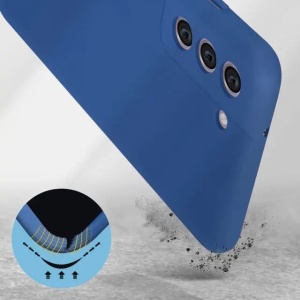 Husa protectie Flippy pentru Samsung S21 FE Liquid Silicone Albastru Inchis - Img 8