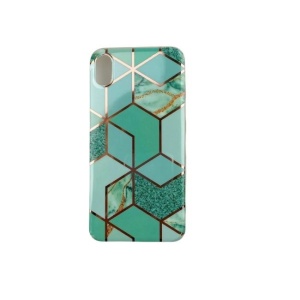 Husa protectie pentru Apple iPhone XR Soft IMD TPU Marble Geometric Verde - Img 10