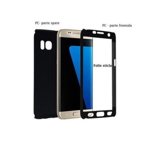 Husa Samsung Galaxy A3 2017 Full Cover 360 Negru + Folie de protectie - Img 3