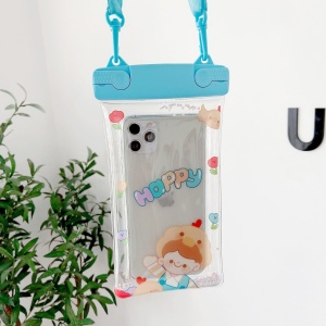 Husa subacvatica Fruity Waterproof Flippy, Snowproof, Universala, Impermeabila, cu Snur, pentru telefon sau documente, Happy Boy, Bleu - Img 7