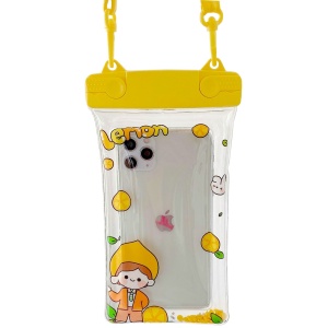 Husa subacvatica Fruity Waterproof Flippy, Snowproof, Universala, Impermeabila, cu Snur, pentru telefon sau documente, Lemon Boy, Galben - Img 1