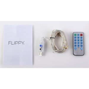 Instalatie Craciun, 10 metri, 100 LED-uri, alb cald, telecomanda 8 functii, USB, fir cupru, liniar, interior/exterior, Flippy - Img 8