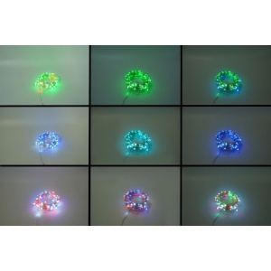 Instalatie Craciun, 10 metri, 100 LED-uri, telecomanda 32 de functii, multicolor RBG, fir cupru, USB, interior, Flippy - Img 6