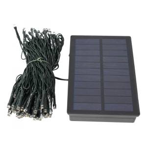 Instalatie Craciun, 12 metri, 100 de LED-uri, alb cald, cu energie solara, fir de cupru, liniar, interior/exterior, Flippy - Img 1