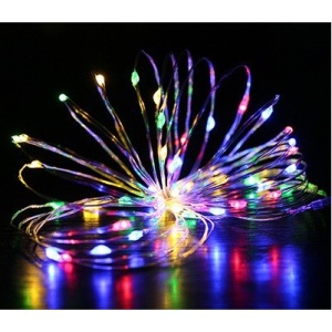 Instalatie Craciun, 2 metri, 20 LED-uri, Multicolor, cu baterii, fir cupru, liniar, interior/exterior, Flippy - Img 3