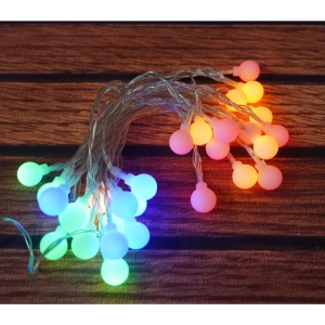 Instalatie Craciun, 3.5 m, 30 de LED-uri, multicolor RGB, model cu bilute, liniara, cu baterie, interior/exterior, Flippy - Img 2