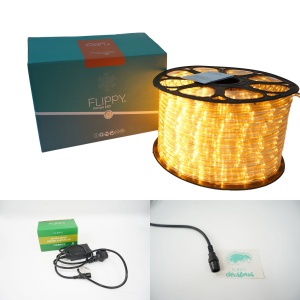 Instalatie Craciun, 32 m, 768 Led-uri ,Furtun Luminos, Alb cald, 8 jocuri de lumini, Transformator, Sectionabila, 220 V, Flippy - Img 10