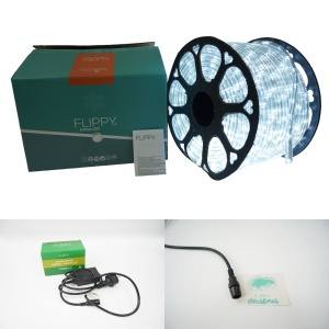 Instalatie Craciun, 38 m, 912 Led-uri, Furtun Luminos, Alb rece, Transformator, 8 jocuri de lumini, Sectionabila, 220 V, Flippy - Img 11