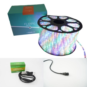 Instalatie Craciun, 46 m, 1104 Led-uri, Furtun Luminos, Multicolor, Transformator, Sectionabila, 220 V, Flippy - Img 11
