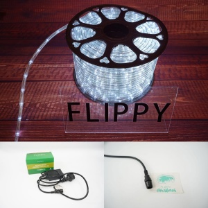 Instalatie Craciun, 72 m, 1728 Led-uri, Furtun Luminos, Alb rece, Transformator, Sectionabila, 220 V, Flippy - Img 16