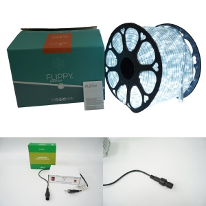 Instalatie Craciun, 86 m, 2064 Led-uri, Furtun Luminos, Alb rece, Transformator, 8 jocuri de lumini, Sectionabila, 220 V, Flippy - Img 11