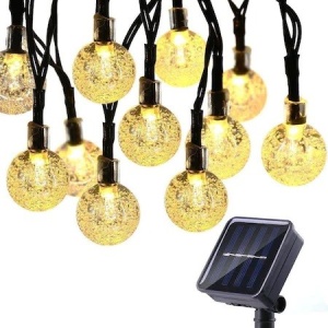 Instalatie Craciun, Tip Globuri de cristal, 100 Led-uri, 12 metri, Alb cald, Energie solara, Senzor de lumina, Flippy - Img 11