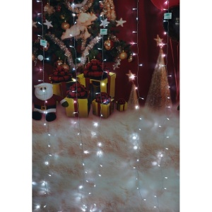 Instalatie Craciun, Tip Perdea, IP44, 2 m x 2 m, 240 LED-uri, Alb rece, 8 jocuri de lumini, Transformator cu telecomanda, Interconectabila, Prelungitor 3 m inclus, Fir transparent, Interior/ Exterior, Flippy - Img 10