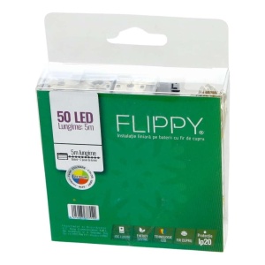 Instalatie de Craciun cu Baterii Tip Liniar, 2 jocuri de lumini, Fir Cupru 5 m 50 LED -uri, Multicolor - Img 5