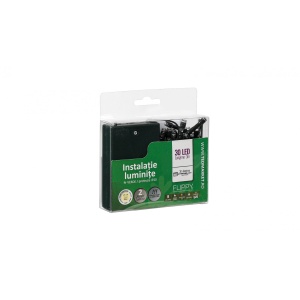 Instalatie de Craciun cu Baterii Tip Liniar, 2 jocuri de lumini, Fir Verde 3 m 30 LED -uri, Alb Cald - Img 3