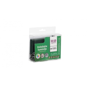 Instalatie de Craciun cu Baterii Tip Liniar, 2 jocuri de lumini, Fir Verde 5 m 50 LED -uri, Multicolor - Img 3