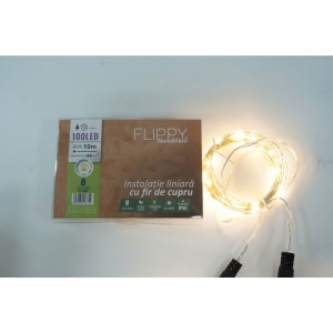 Instalatie Liniara de Craciun, 40 m, 400 Led-uri, Alb Cald, 8 jocuri de lumini, Transformator, Interconectabila, Prelungitor 5 m inclus, Fir Cupru, Flippy - Img 4