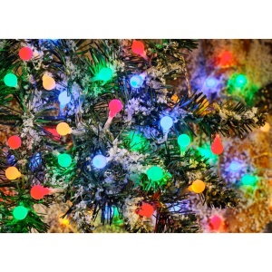 Instalatie sfere brad Craciun Flippy, 4 metri, 30 LEd-uri, alimentare la retea, fir transparent, multicolora - Img 8