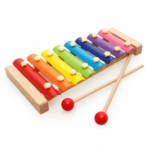 Instrument Muzical Xilofon Flippy, din Lemn, 8 Note Muzicale, 2 Bete de Percutie, 4-6 Ani, Multicolor - Img 3