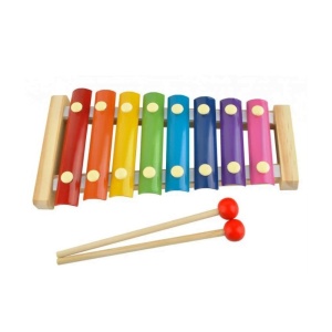 Instrument Muzical Xilofon Flippy, din Lemn, 8 Note Muzicale, 2 Bete de Percutie, 4-6 Ani, Multicolor - Img 13